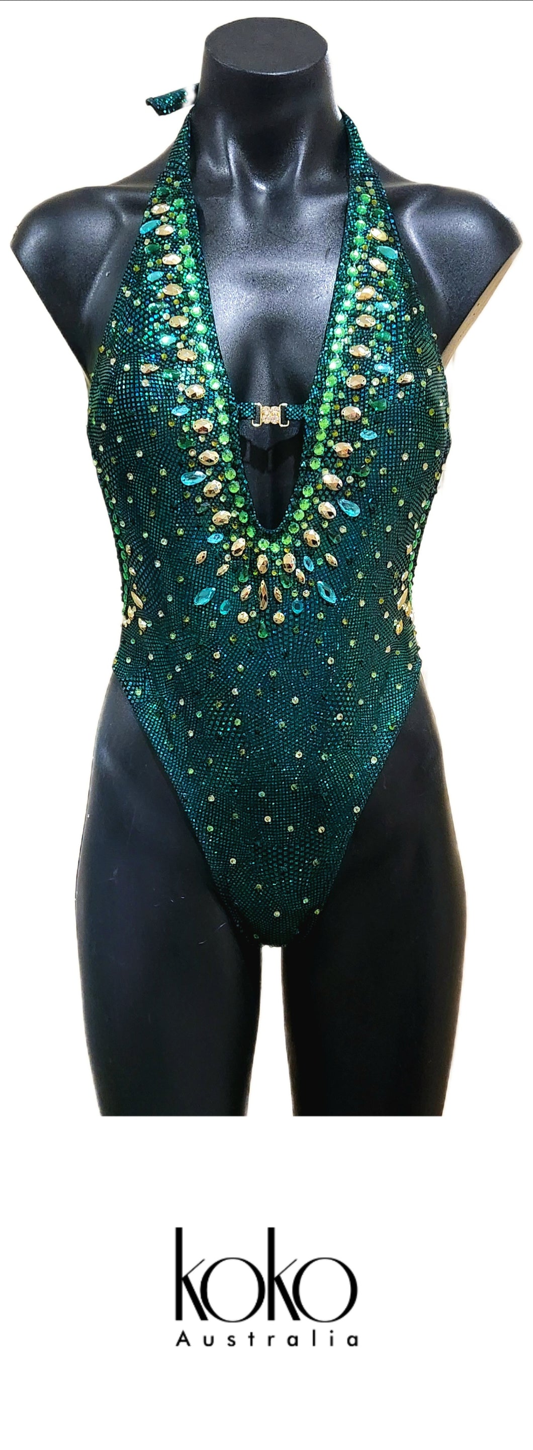 Green one piece swimsuit rental