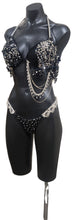 Load image into Gallery viewer, Black punk rock themewear Bikini Competition Suit
