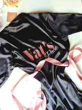 Load image into Gallery viewer, Black and pink custom Team Competition Robe for Nat Kitney Posing Coach - KoKo AustraliaBlack and pink custom Team Competition Robe for Nat Kitney Posing CoachrobeKoKo Australia
