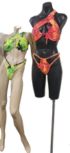 Load image into Gallery viewer, Neon green and yellow FMG couture costume
