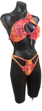 Load image into Gallery viewer, Pink and Coral asymmetric FMG Costume
