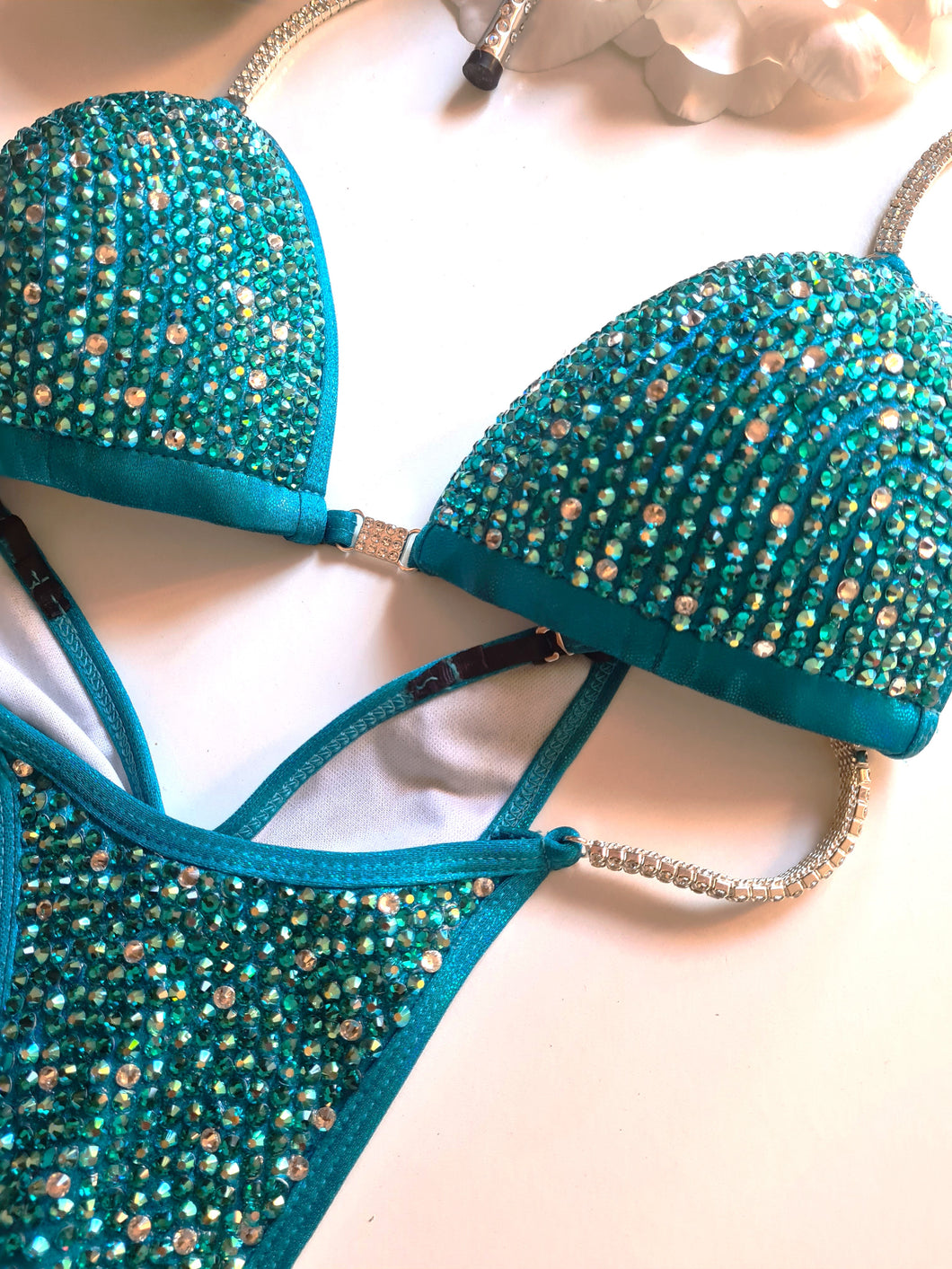 Aqua bikini with Preciosa crystals